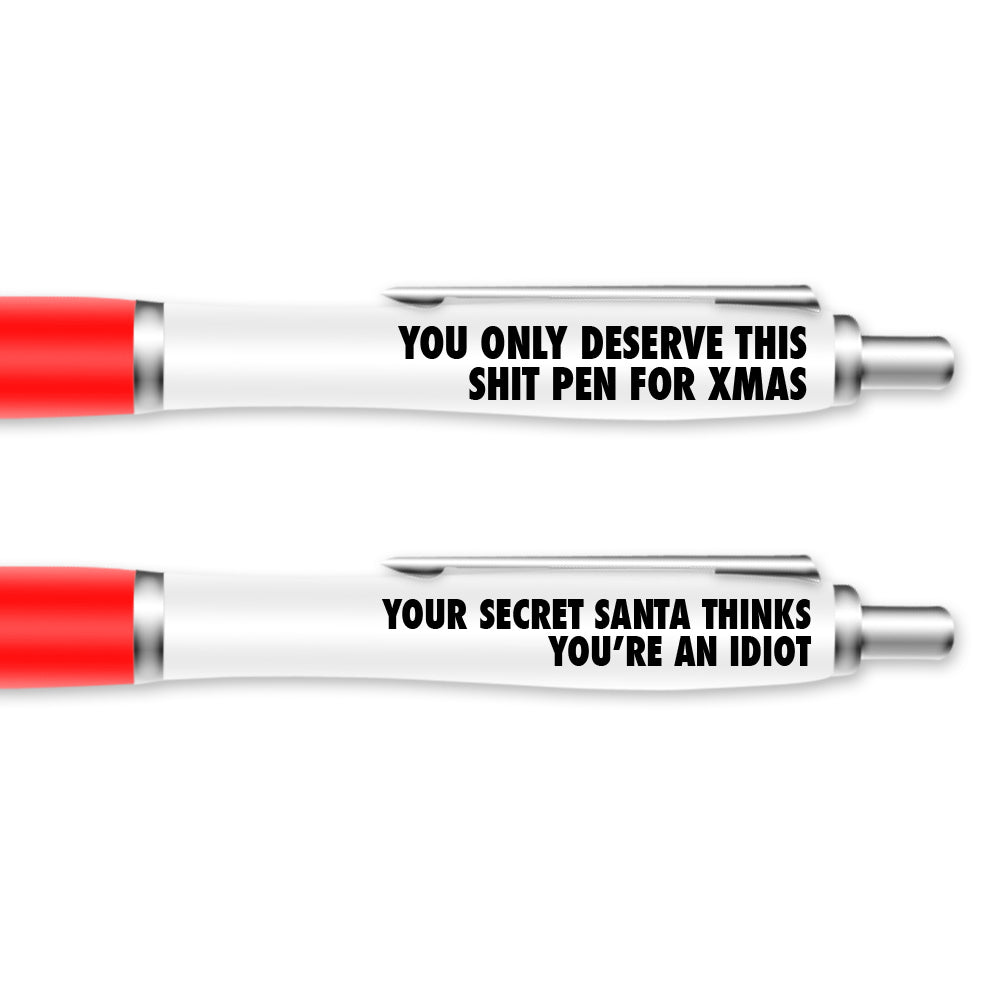 Idiot Secret Santa Pack Of 2 Pens #1 image